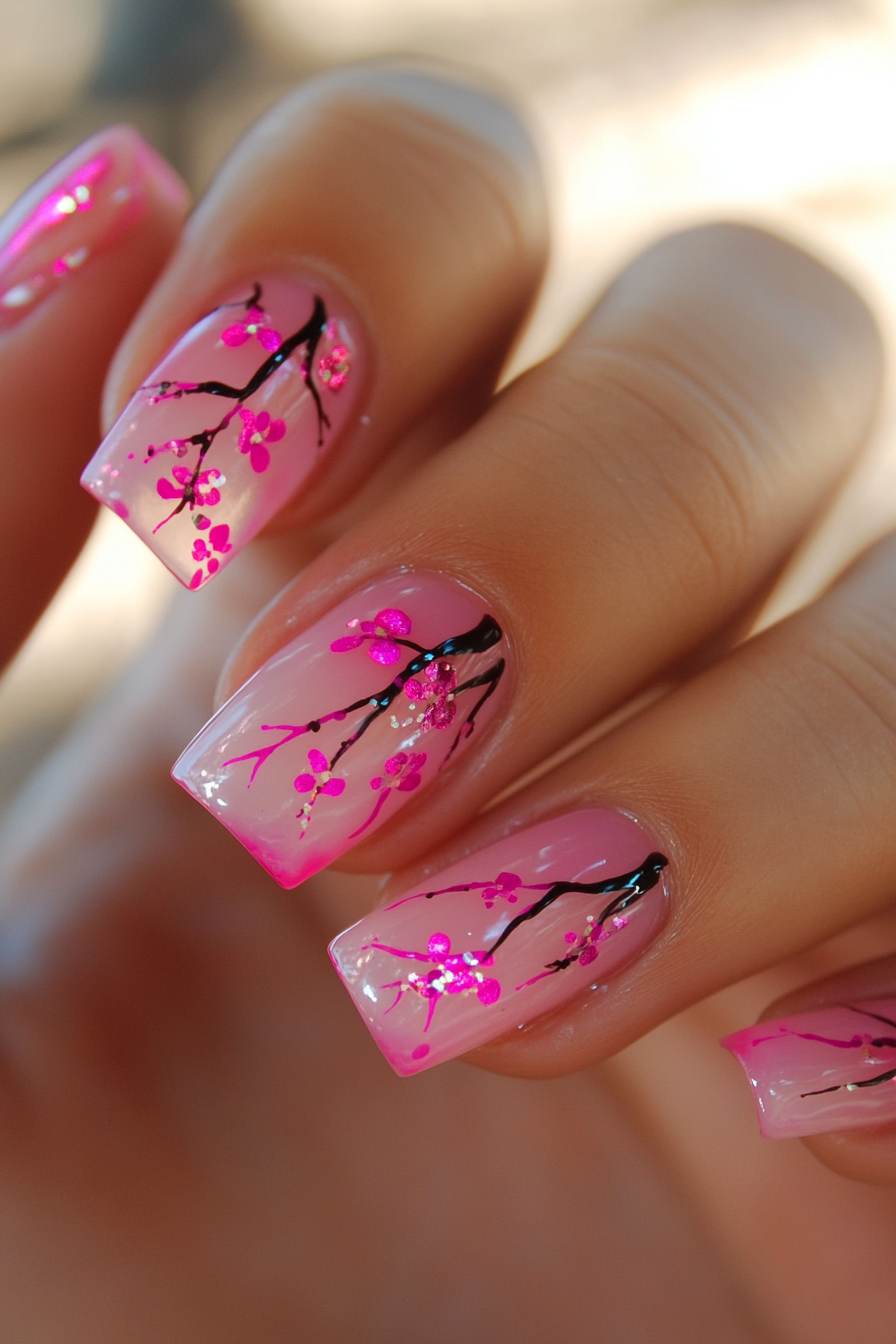19. Glossy Jelly (Hot Pink Nail Design Ideas) - Hot Pink Nail Design Ideas