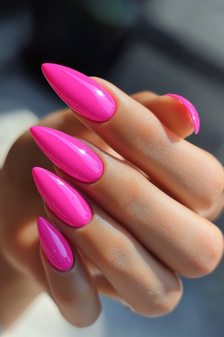 20. Pink Velvet (Hot Pink Nail Design Ideas) - Hot Pink Nail Design Ideas