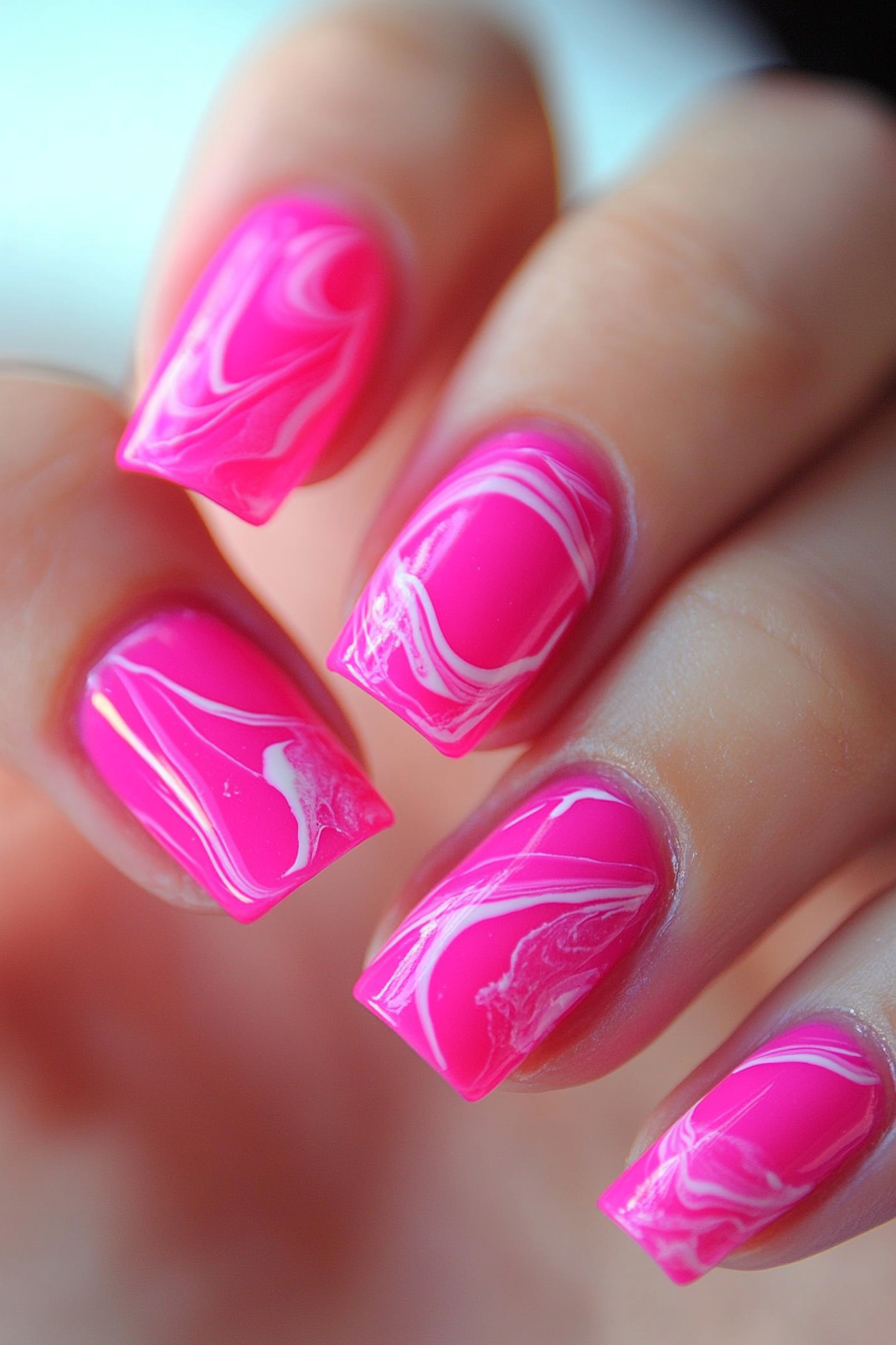 1. Bubblegum Dreams (Hot Pink Nail Design Ideas) - Hot Pink Nail Design Ideas