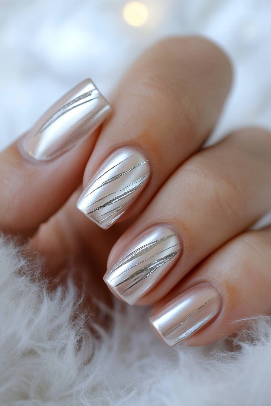 6. Silver Strokes (Pretty Nail Design Ideas) - Pretty Nail Design Ideas
