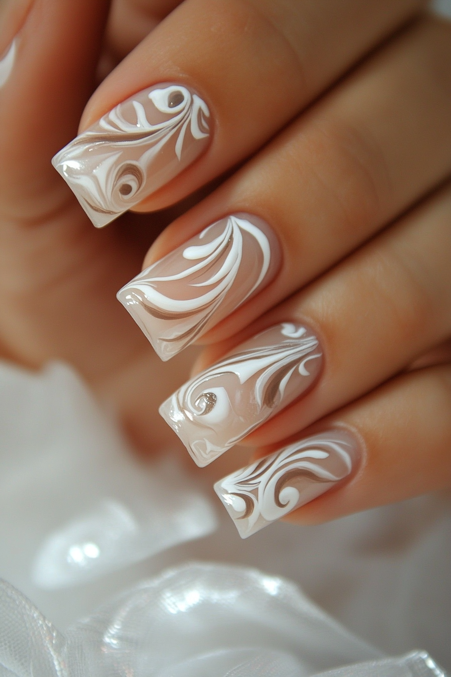 8. Marble Elegance (Pretty Nail Design Ideas) - Pretty Nail Design Ideas