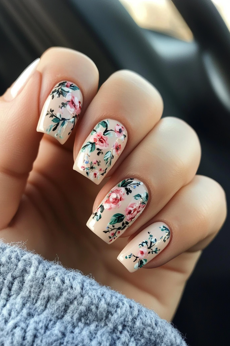 12. Floral Freshness (Pretty Nail Design Ideas) - Pretty Nail Design Ideas