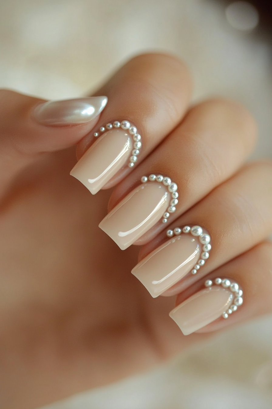 15. Pearl Accents (Pretty Nail Design Ideas) - Pretty Nail Design Ideas