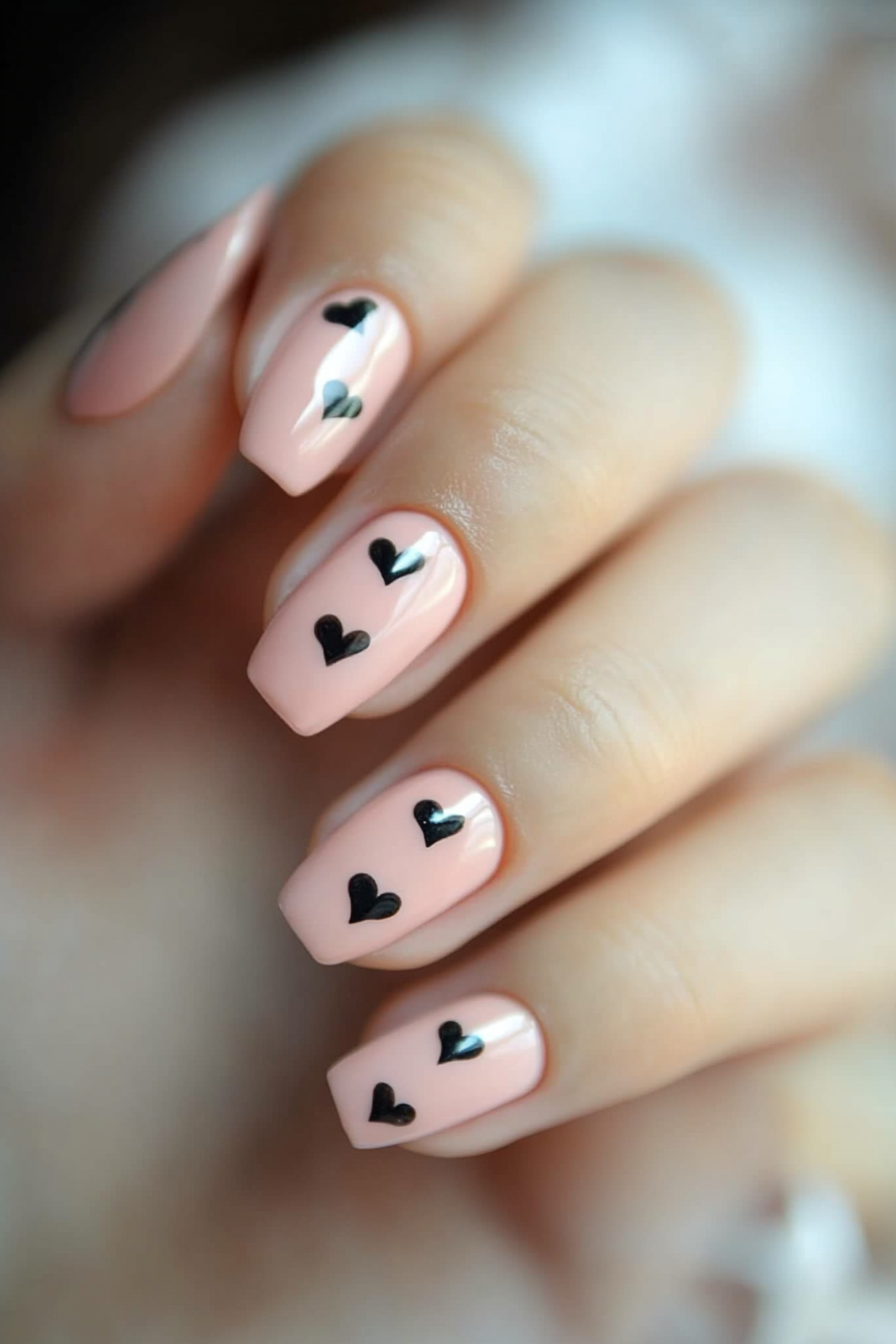 18. Soft Pink Hearts (Pretty Nail Design Ideas) - Pretty Nail Design Ideas
