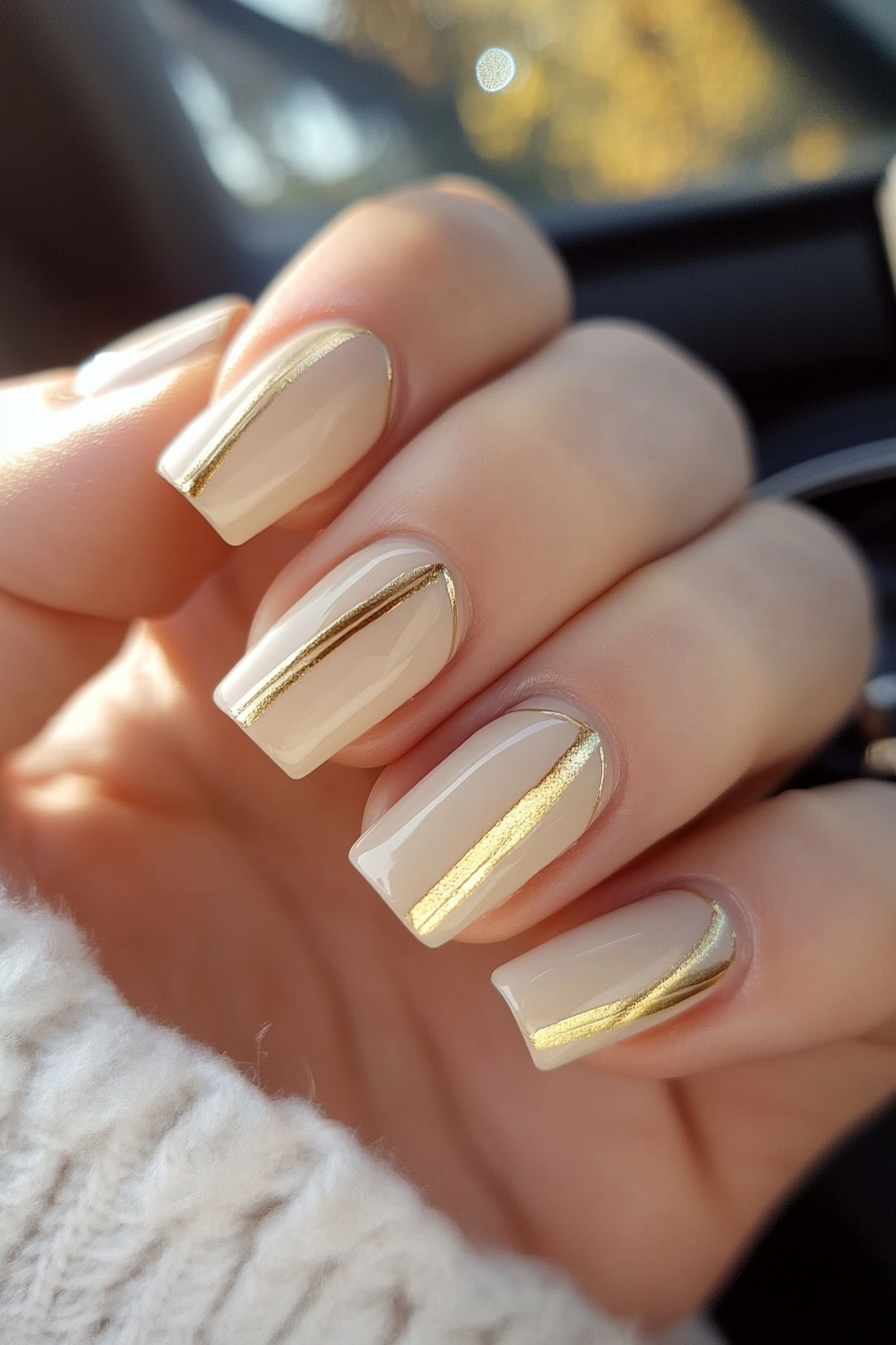 1. Elegant Light Beige Chic (Square Nail Design Ideas) - Square Nail Design Ideas