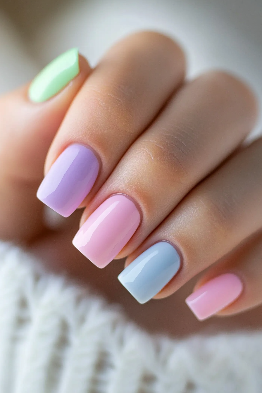 2. Pastel Dream (Square Nail Design Ideas) - Square Nail Design Ideas