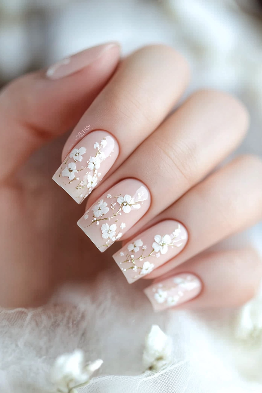 7. Springtime Florals (Square Nail Design Ideas) - Square Nail Design Ideas