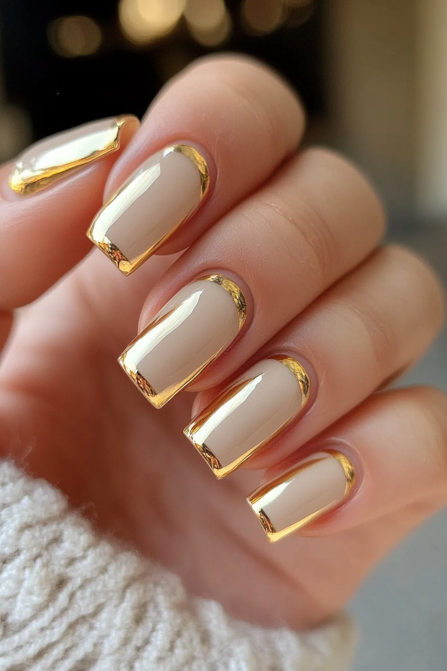 8. Luxe Gold Accents (Square Nail Design Ideas) - Square Nail Design Ideas