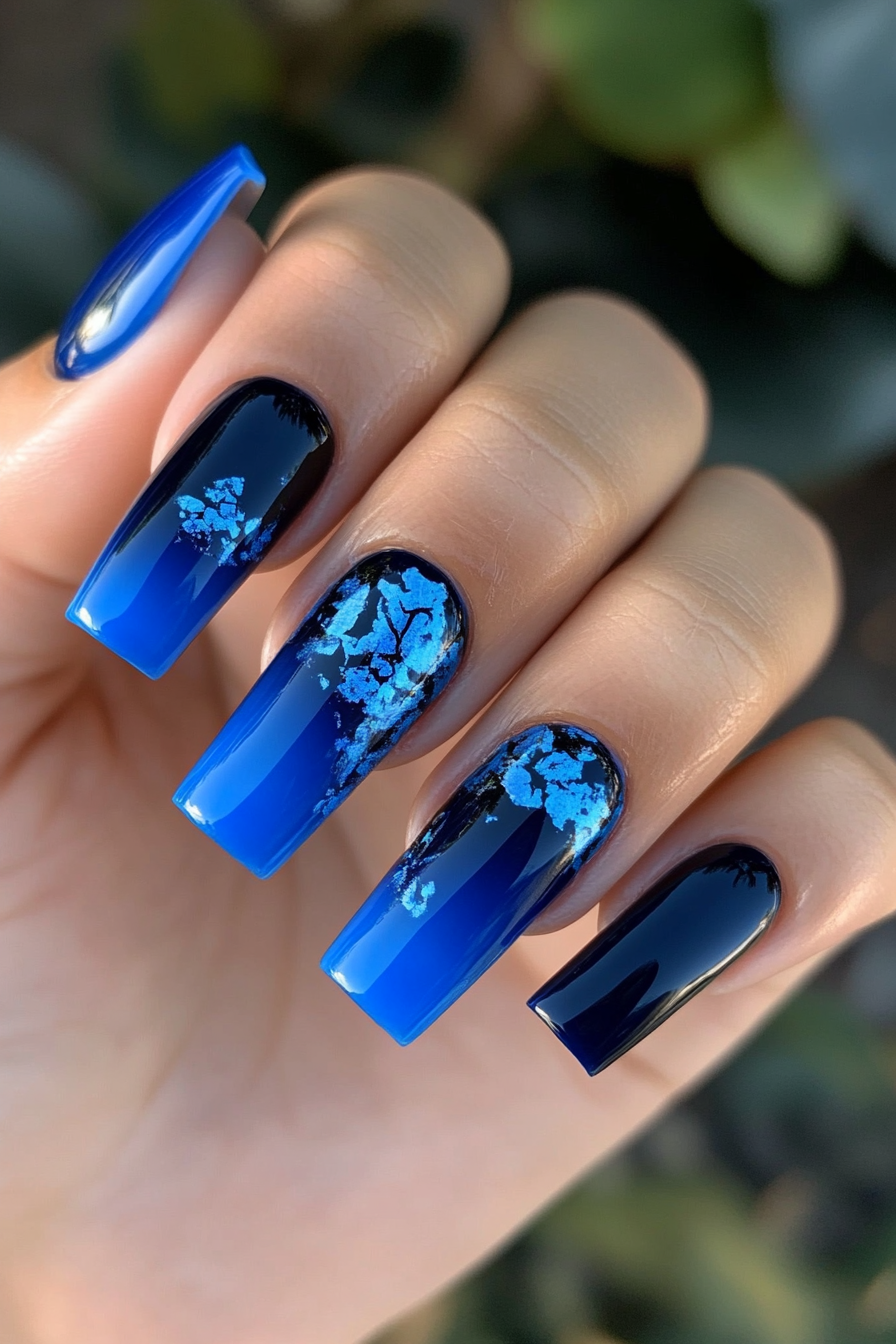 12. Cobalt Blue Gloss (Square Nail Design Ideas) - Square Nail Design Ideas