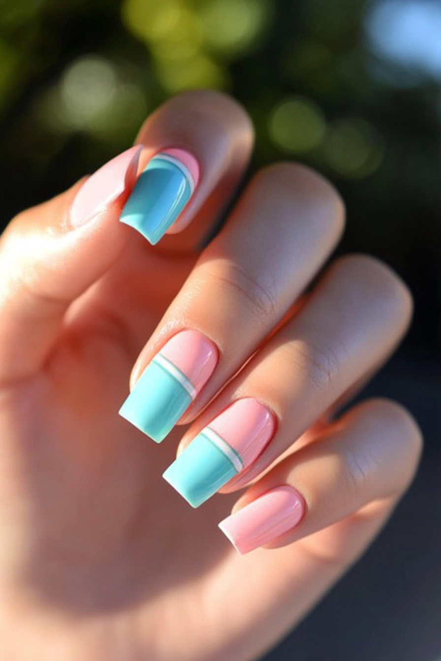 18. Retro Vibes (Square Nail Design Ideas) - Square Nail Design Ideas