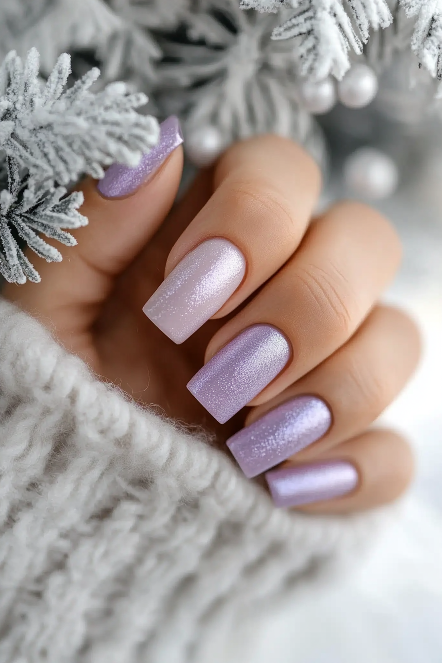 19. Frosty Lavender (Square Nail Design Ideas) - Square Nail Design Ideas
