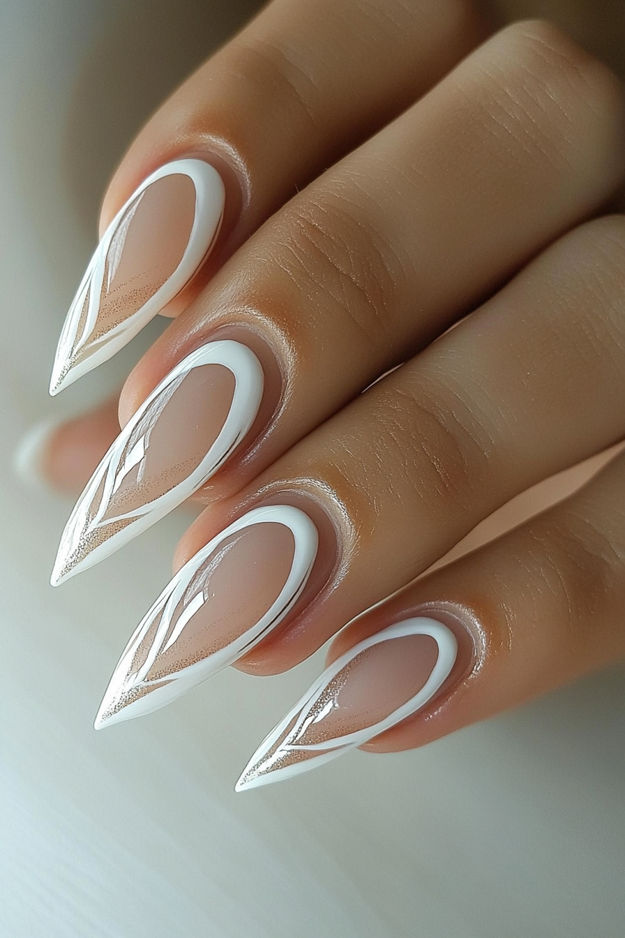 13. Double French Tips (White Tip Nail Design Ideas) - White Tip Nail Design Ideas