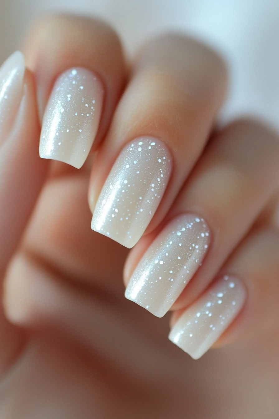 17. Pearly White Tips (White Tip Nail Design Ideas) - White Tip Nail Design Ideas