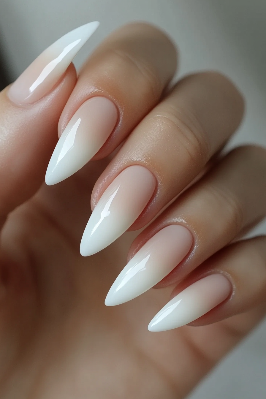 23. Thin White French Tips (White Tip Nail Design Ideas) - White Tip Nail Design Ideas