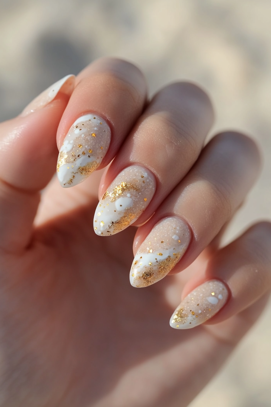 6. Sandy Shore (Beach Nail Design Ideas) - Beach Nail Design Ideas
