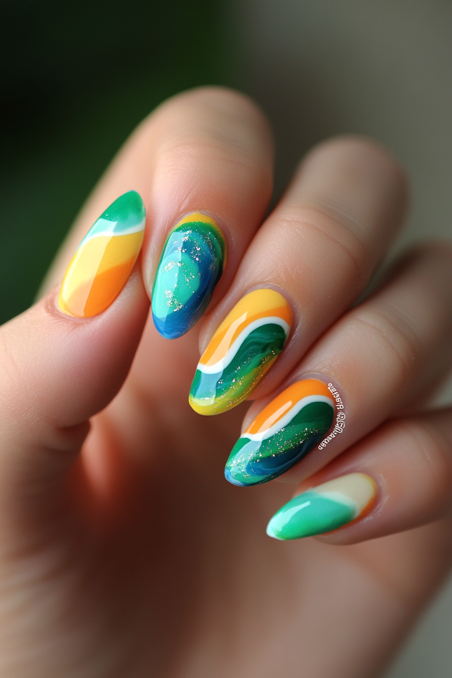 12. Surfer's Paradise (Beach Nail Design Ideas) - Beach Nail Design Ideas