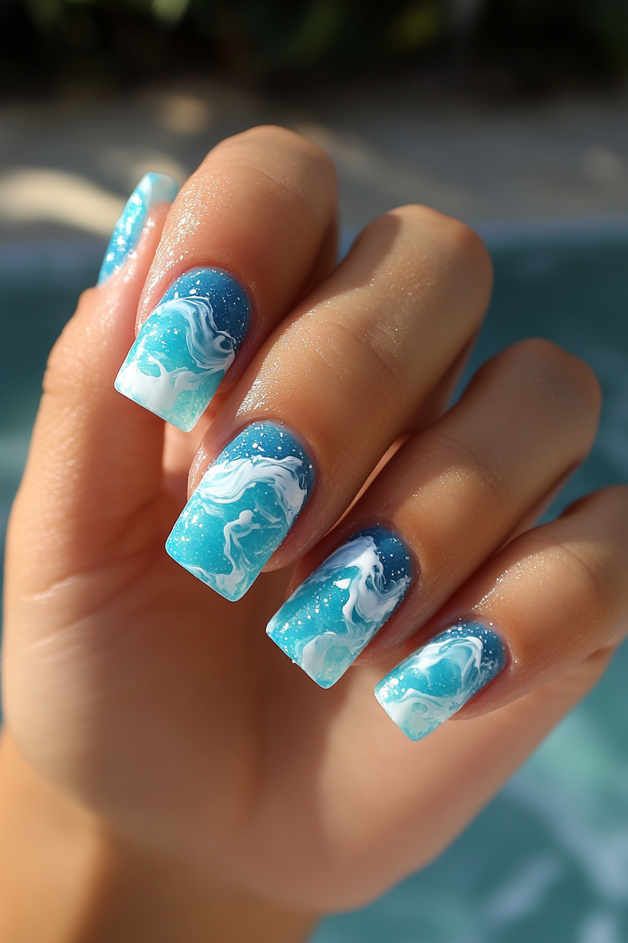 13. Ocean Breeze (Beach Nail Design Ideas) - Beach Nail Design Ideas