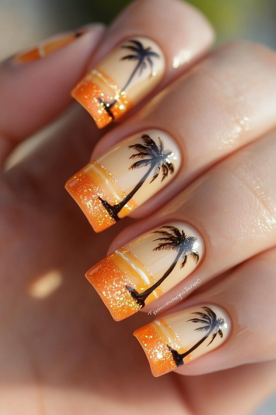 14. Sunkissed Glow (Beach Nail Design Ideas) - Beach Nail Design Ideas