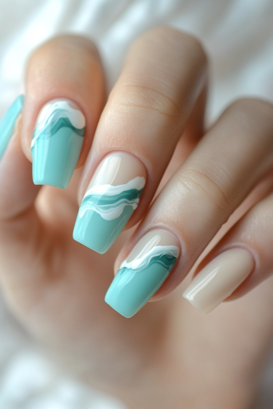 19. Seaside Breeze (Beach Nail Design Ideas) - Beach Nail Design Ideas