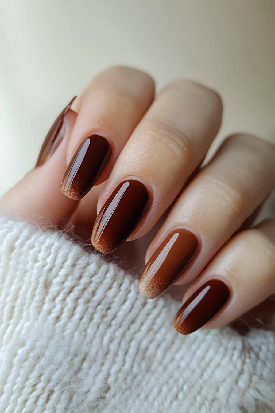 3. Chocolate Ombre (Brown Nail Design Ideas) - Brown Nail Design Ideas