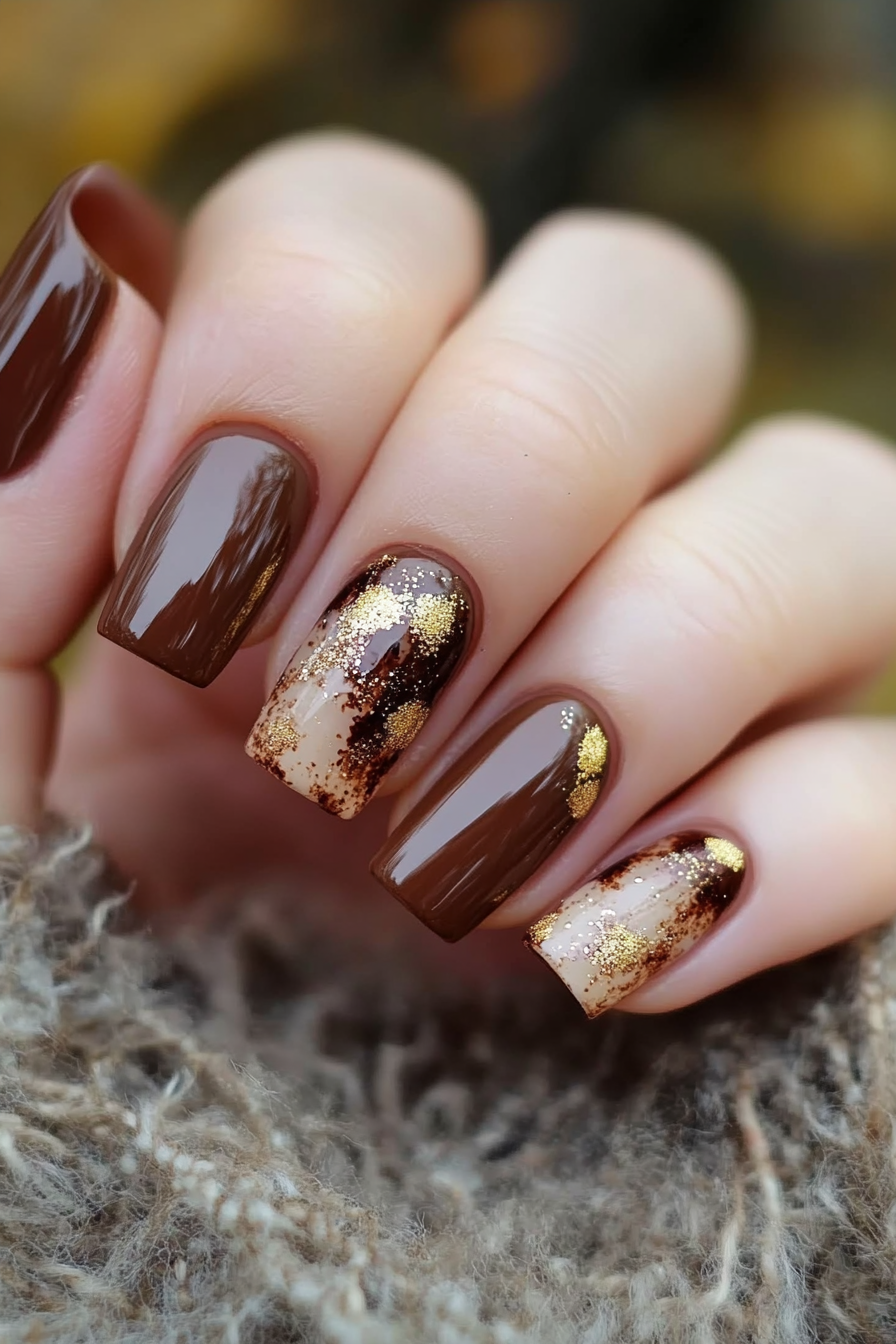 4. Cinnamon Swirl (Brown Nail Design Ideas) - Brown Nail Design Ideas