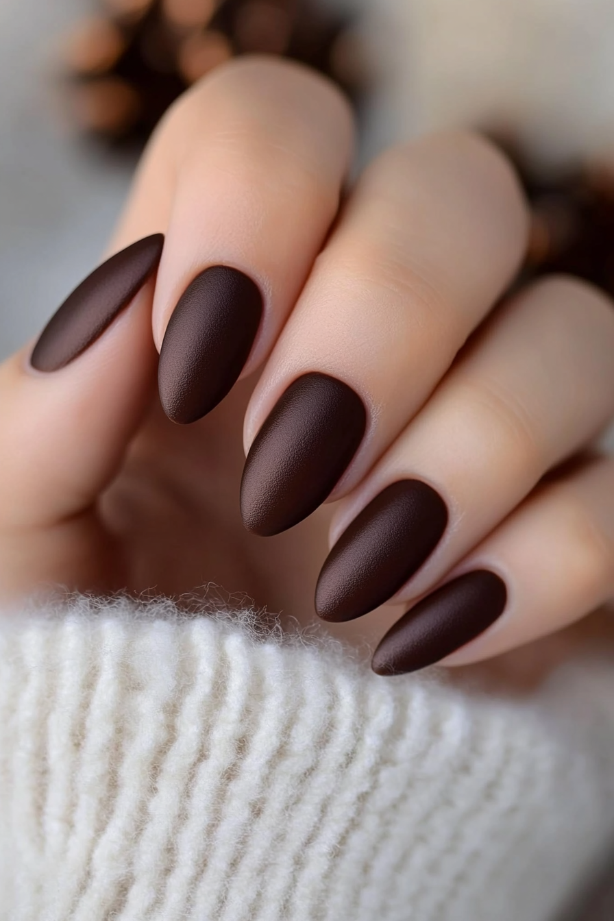 7. Mahogany Matte (Brown Nail Design Ideas) - Brown Nail Design Ideas