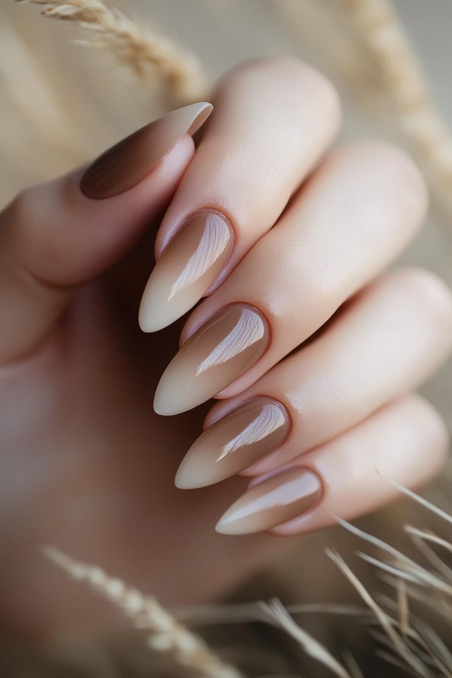 10. Sandstone Gradient (Brown Nail Design Ideas) - Brown Nail Design Ideas