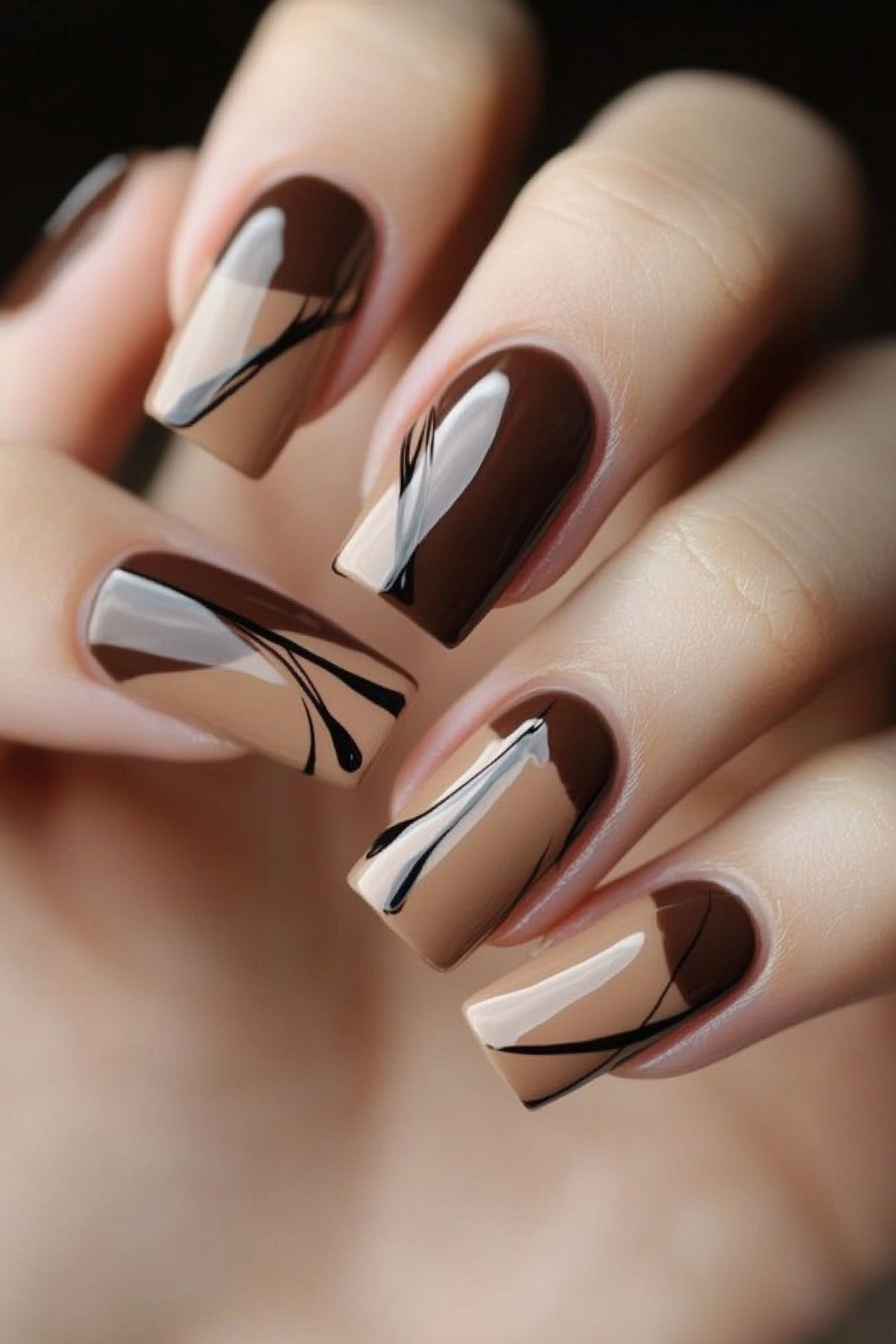 15. Almond Latte (Brown Nail Design Ideas) - Brown Nail Design Ideas