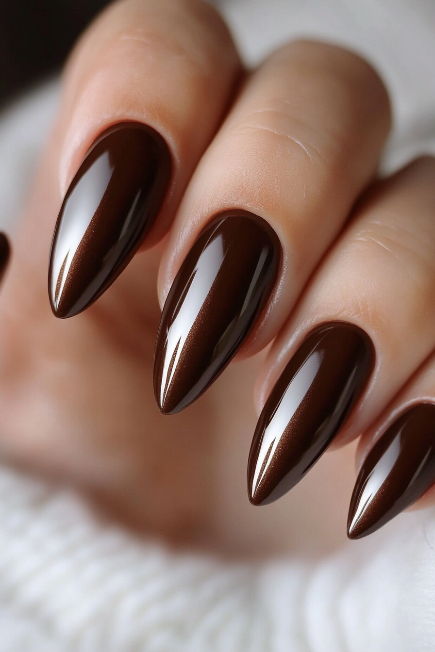 18. Espresso Chrome (Brown Nail Design Ideas) - Brown Nail Design Ideas
