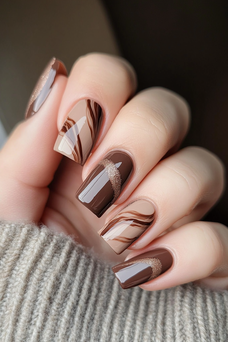 26. Taupe Twist (Brown Nail Design Ideas) - Brown Nail Design Ideas
