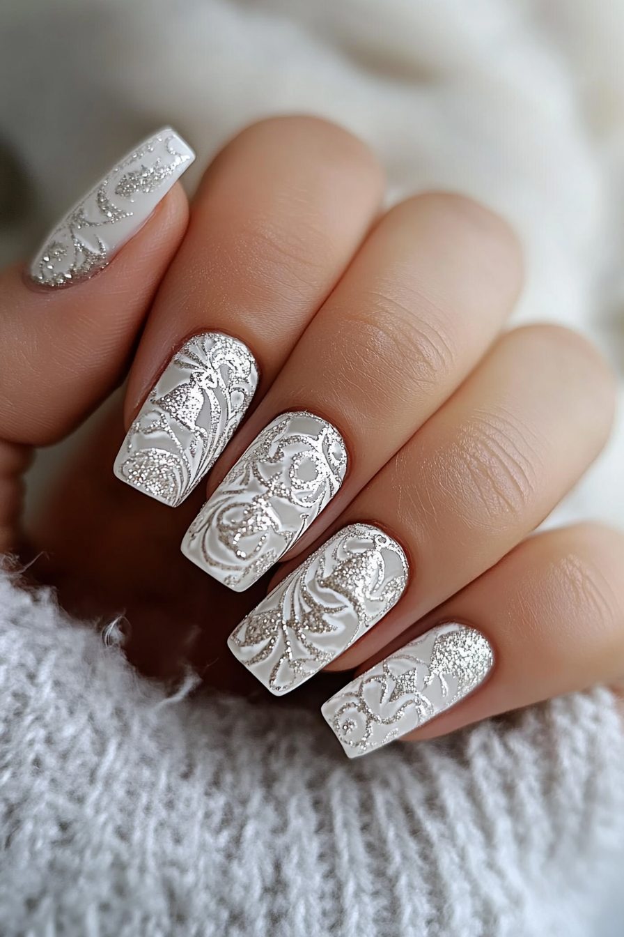 7. Silver Bells (Holiday Nail Design Ideas) - Holiday Nail Design Ideas