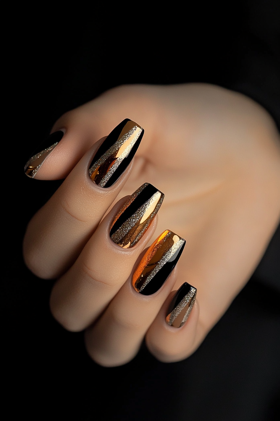 13. Merry Metallics (Holiday Nail Design Ideas) - Holiday Nail Design Ideas