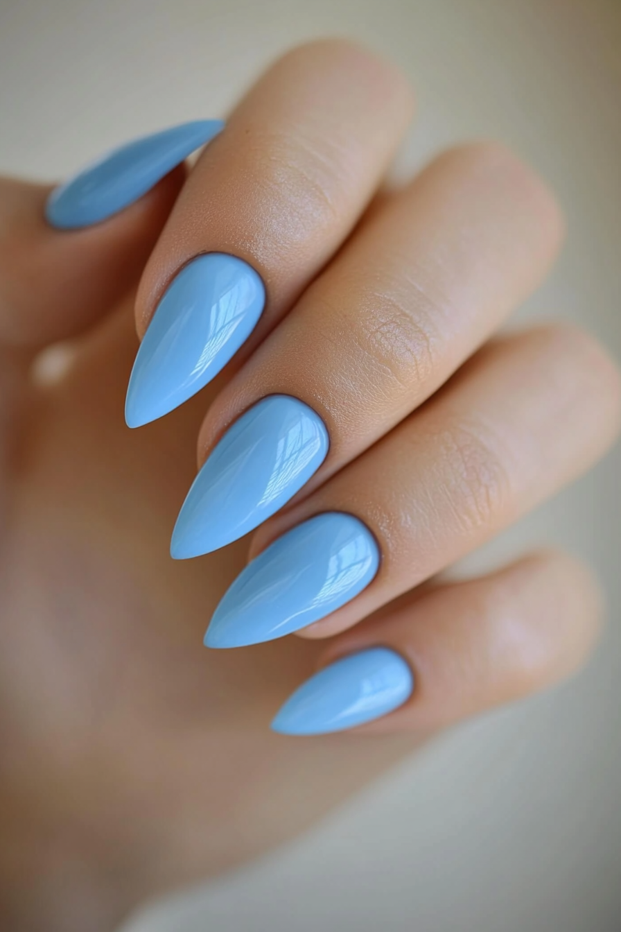16. Soft Blue with Negative Space (Light Blue Nail Design Ideas) - Light Blue Nail Design Ideas