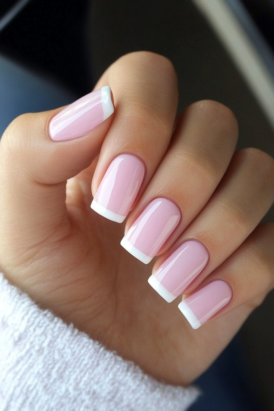21. Pink Dipped Nails (Light Pink Nail Design Ideas) - Light Pink Nail Design Ideas