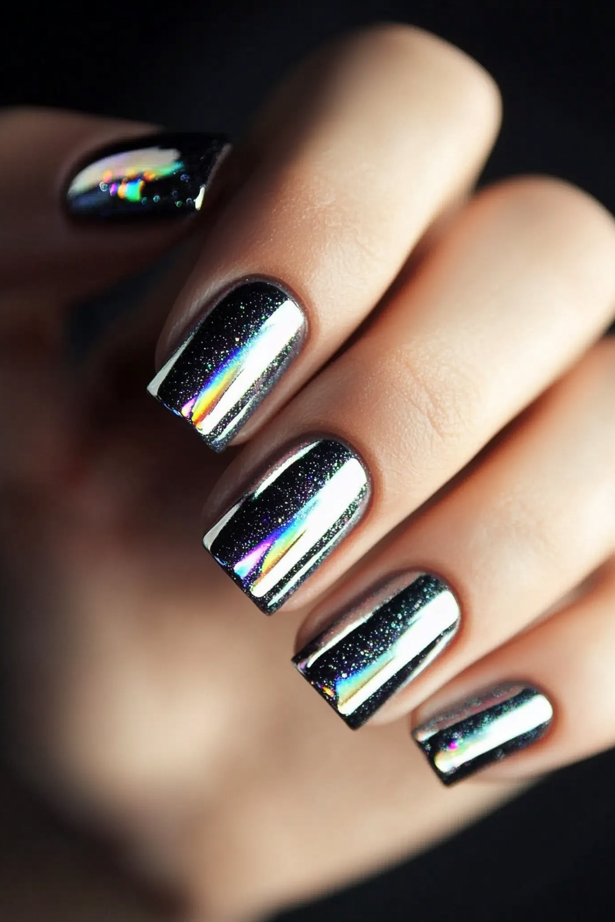 6. Celestial Moon Dust (Silver Nail Design Ideas) - Silver Nail Design Ideas