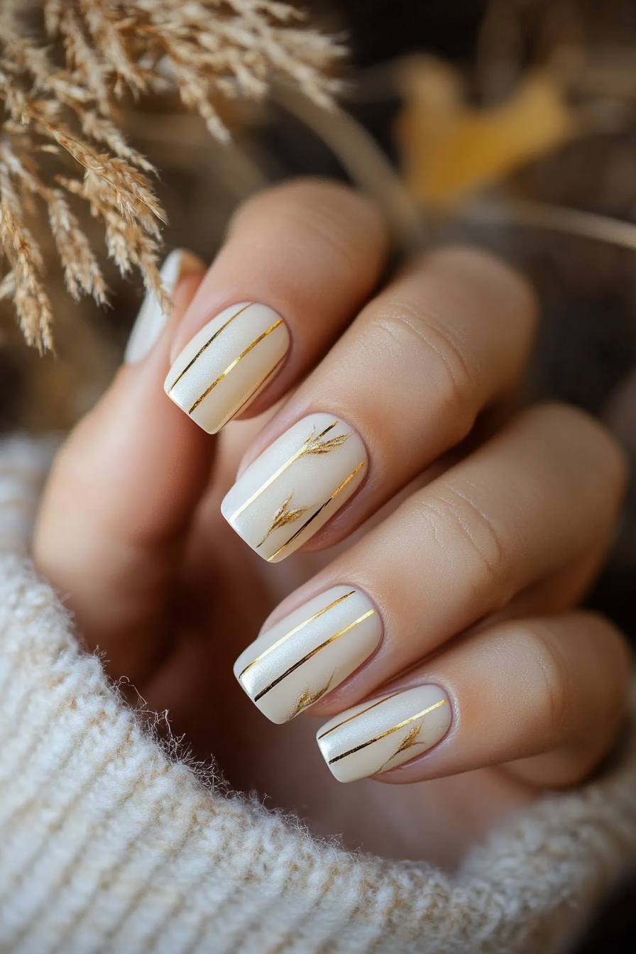 1. Autumn Chic (Simple Fall Nail Design Ideas) - Simple Fall Nail Design Ideas