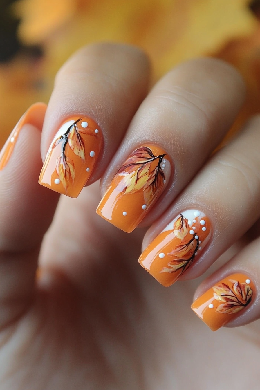 4. Pumpkin Spice (Simple Fall Nail Design Ideas) - Simple Fall Nail Design Ideas