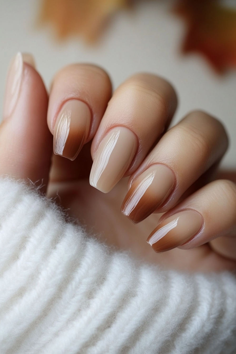 6. Autumn Gradient (Simple Fall Nail Design Ideas) - Simple Fall Nail Design Ideas