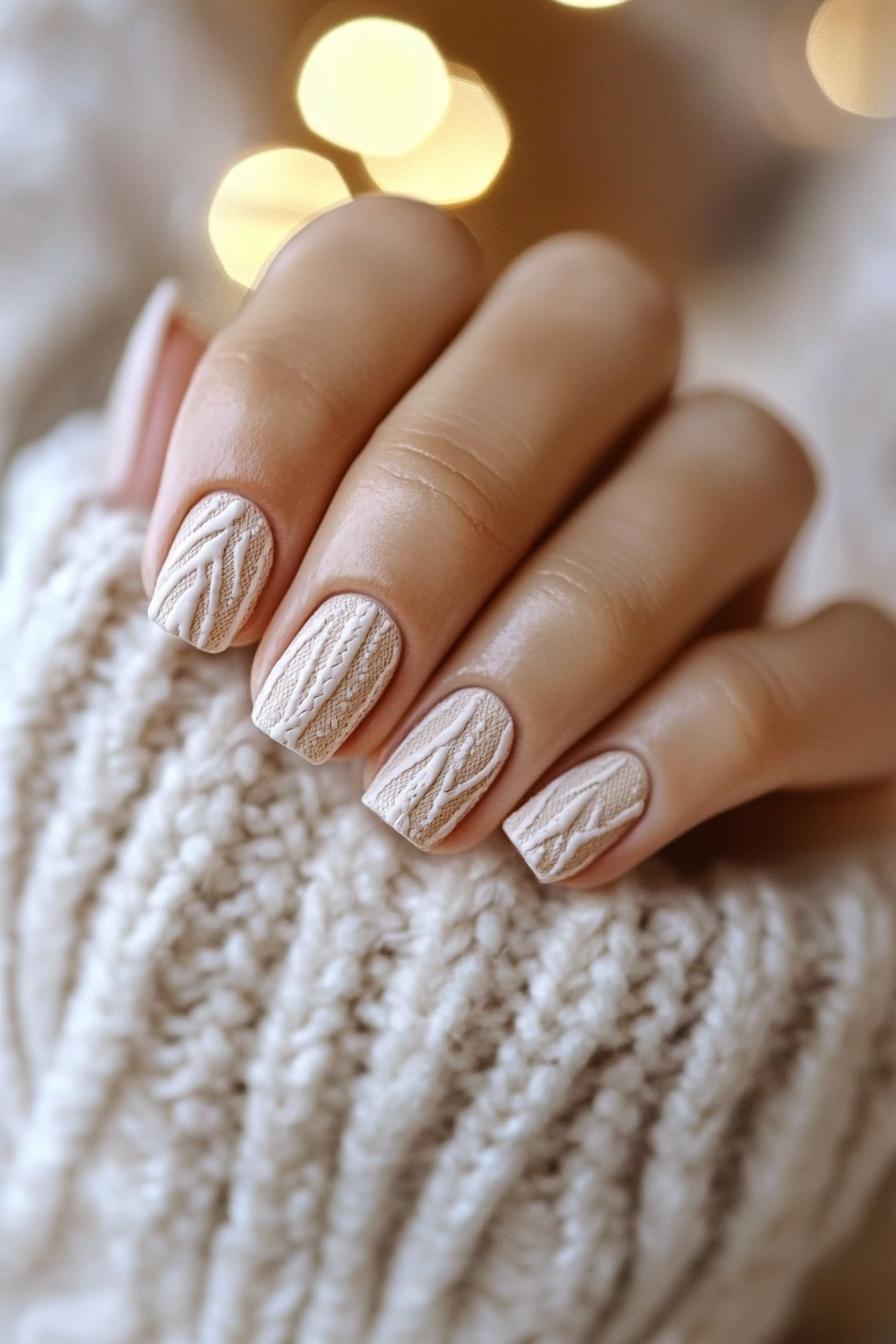 12. Sweater Weather (Simple Fall Nail Design Ideas) - Simple Fall Nail Design Ideas
