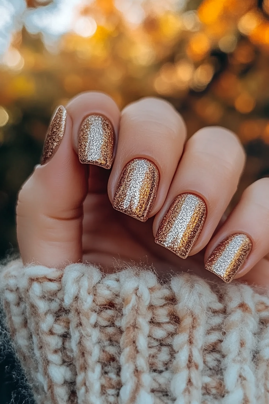 18. Golden Hour (Simple Fall Nail Design Ideas) - Simple Fall Nail Design Ideas