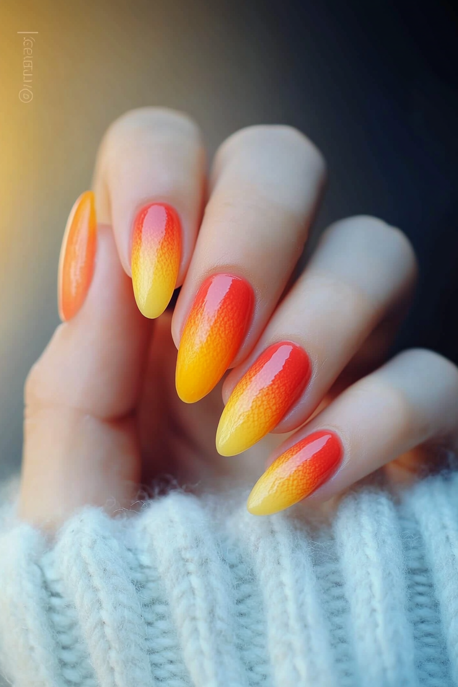 21. Sunset Vibes (Simple Fall Nail Design Ideas) - Simple Fall Nail Design Ideas