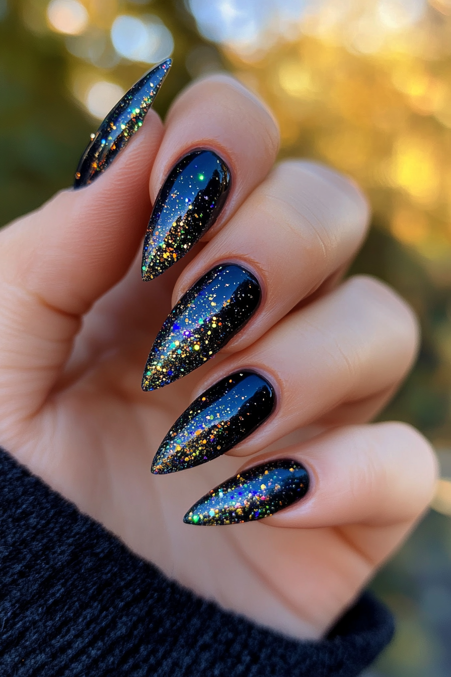 5. Twinkling Midnight Blue (Sparkly Nail Design Ideas) - Sparkly Nail Design Ideas