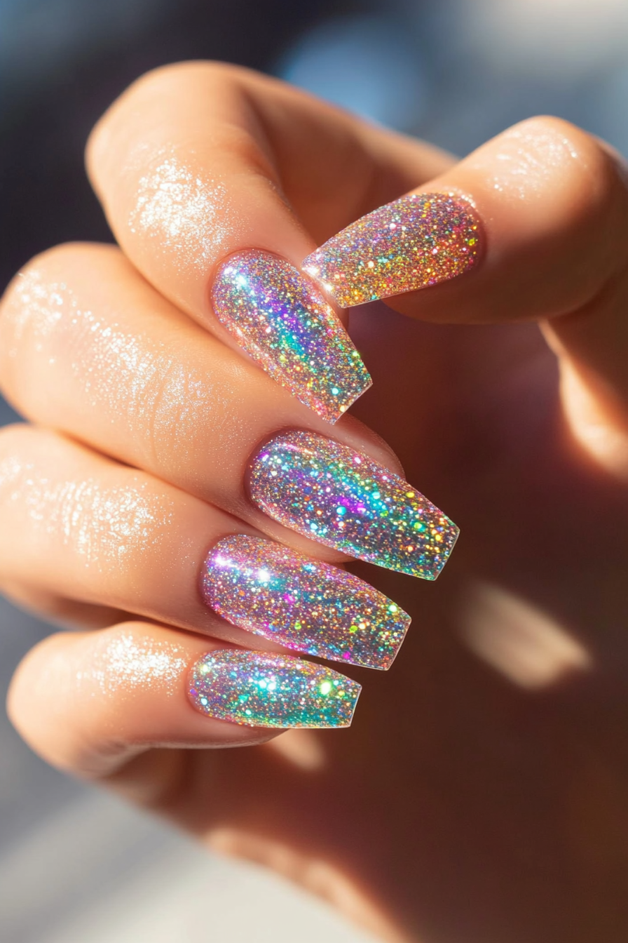 8. Holo Chic (Sparkly Nail Design Ideas) - Sparkly Nail Design Ideas