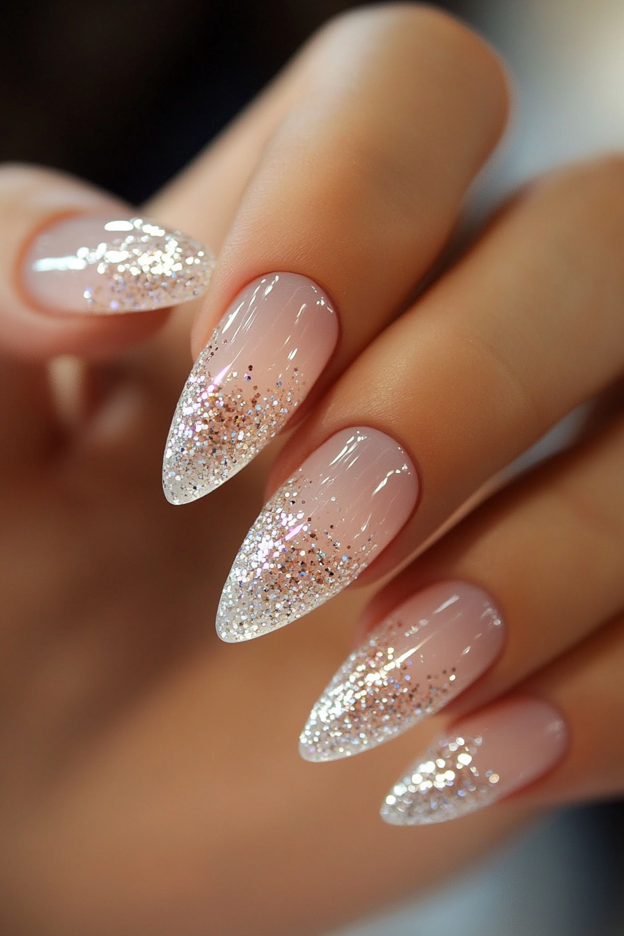 9. Crystalized Tips (Sparkly Nail Design Ideas) - Sparkly Nail Design Ideas