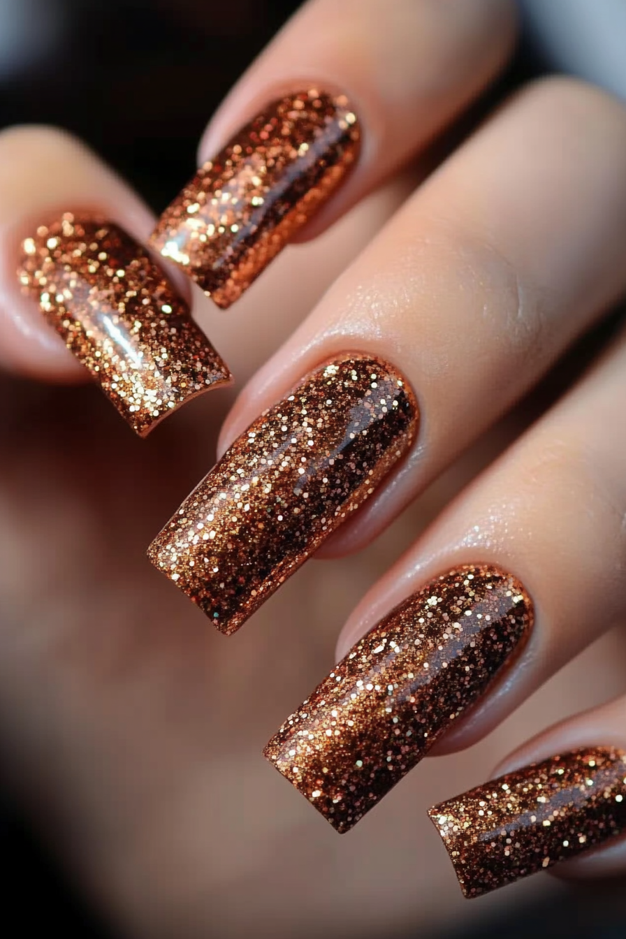 18. Copper Luster (Sparkly Nail Design Ideas) - Sparkly Nail Design Ideas