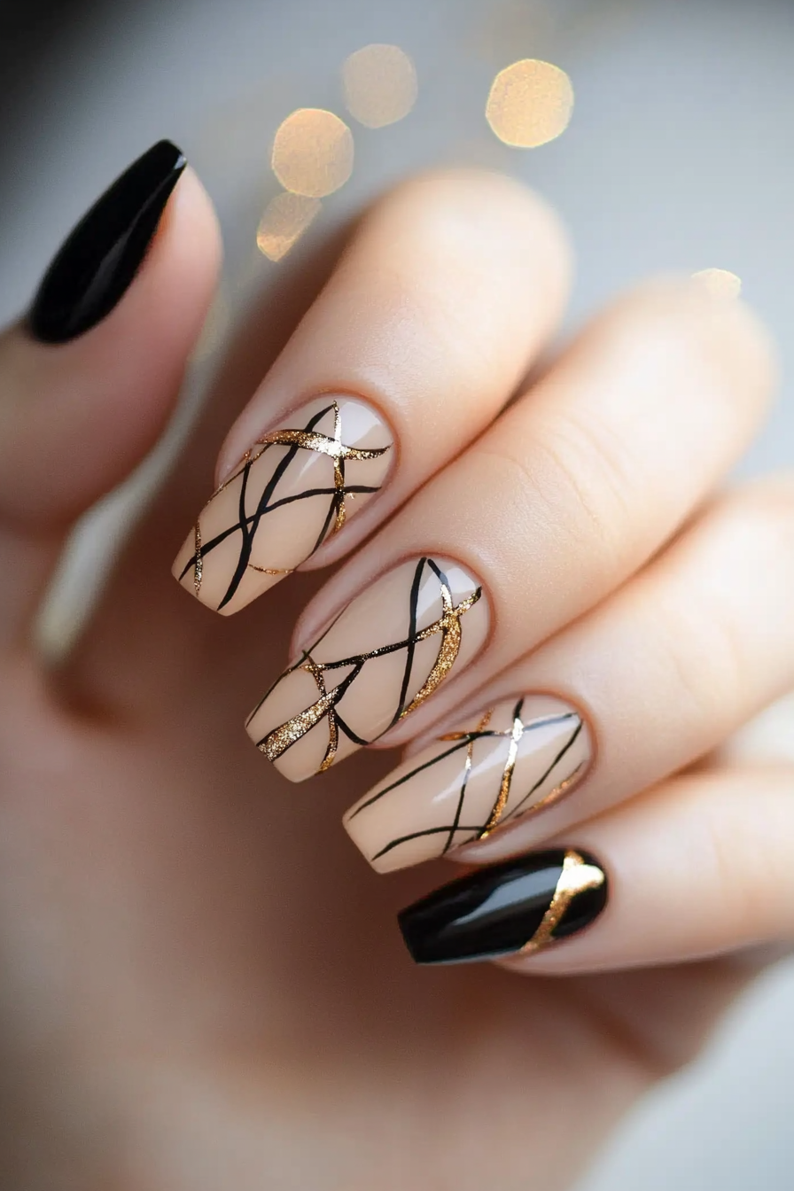 7. Geometric Lines (Trendy Simple Nail Design Ideas) - Trendy Simple Nail Design Ideas