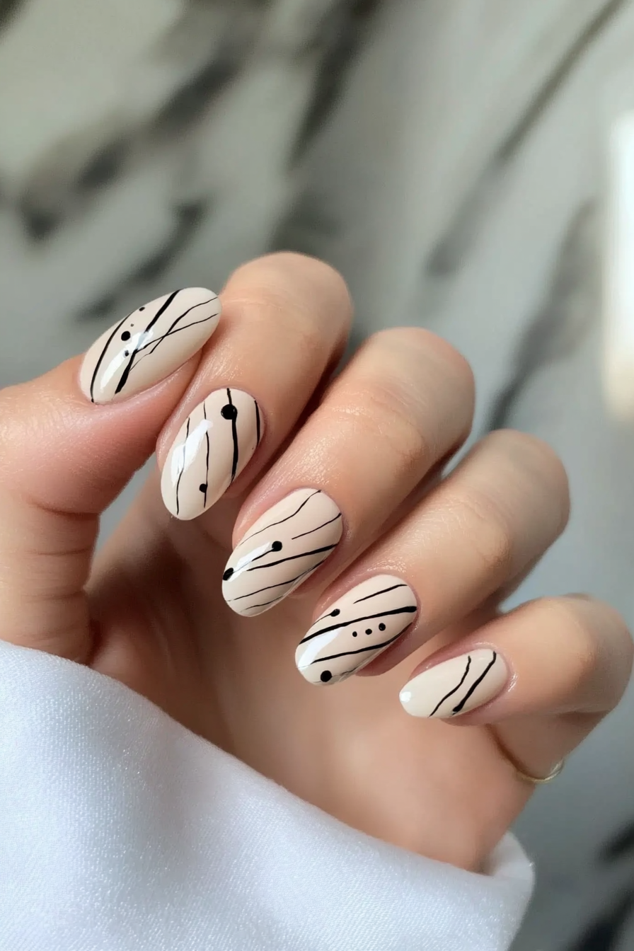 13. Clean Line Art (Trendy Simple Nail Design Ideas) - Trendy Simple Nail Design Ideas