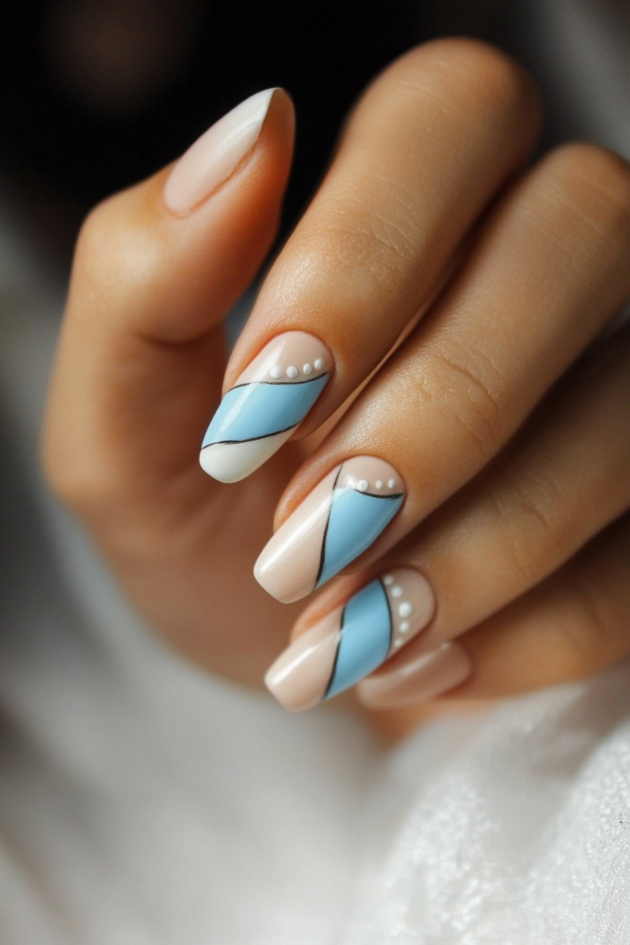 19. Soft Blue Touch (Trendy Simple Nail Design Ideas) - Trendy Simple Nail Design Ideas