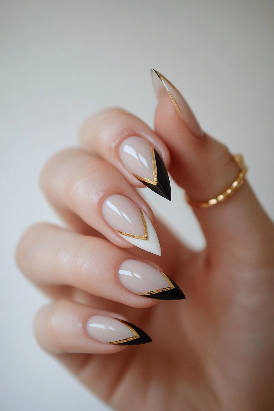 20. Minimalist Triangle Tips (Trendy Simple Nail Design Ideas) - Trendy Simple Nail Design Ideas