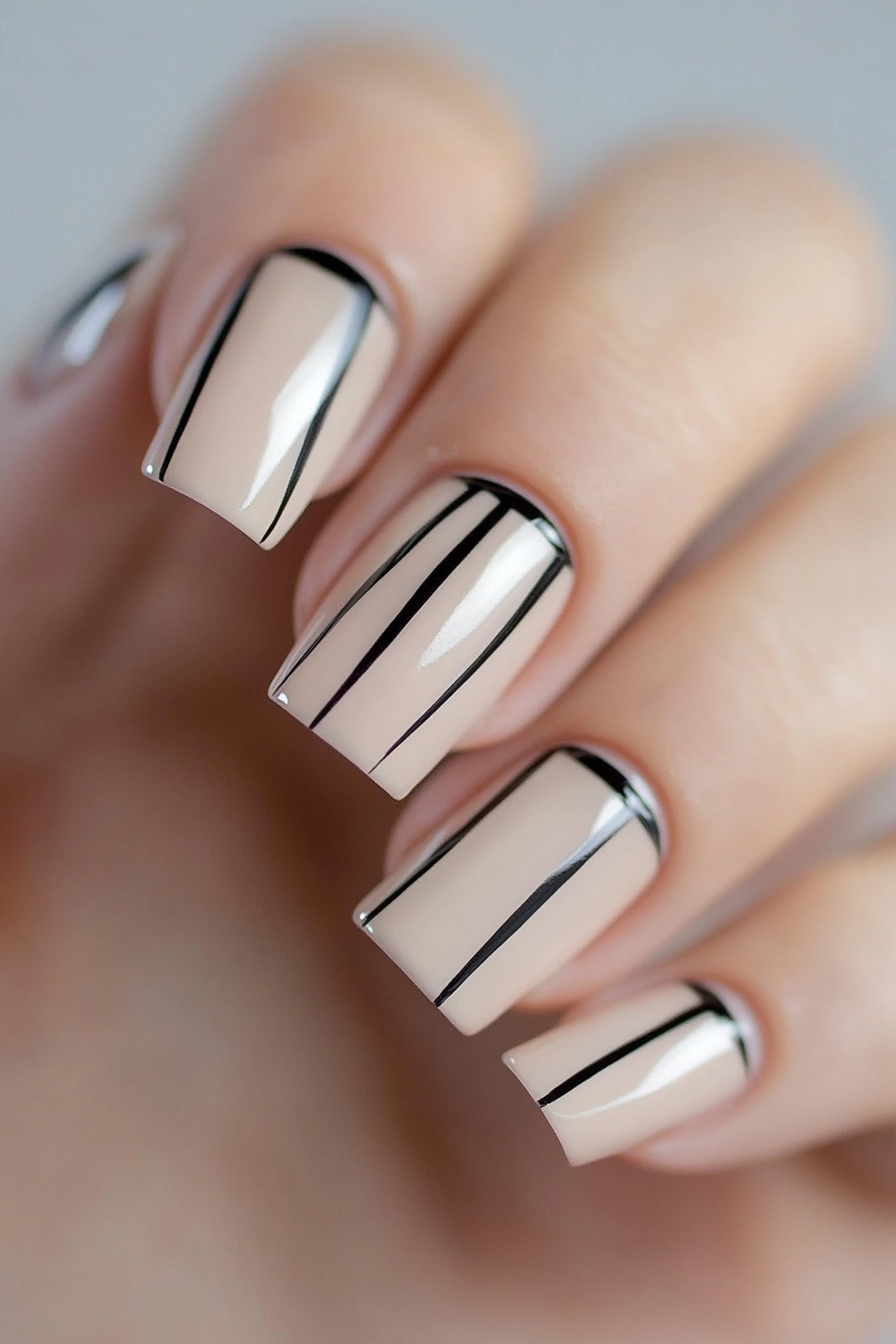 21. Vertical Stripes (Trendy Simple Nail Design Ideas) - Trendy Simple Nail Design Ideas